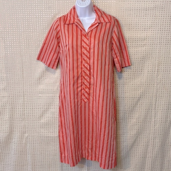 Vintage Country Miss Striped Button Down Collared Dress - Picture 7 of 7